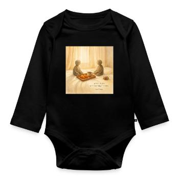 Morning Peace Frühstückstablett - Baby Bio-Langarm-Body - Schwarz - Vorne
