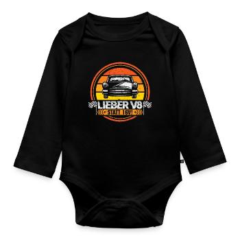 Auto Tuner Tuning Kfz Werkstatt Mechaniker Spruch - Organic Longsleeve Baby Bodysuit - black - Front