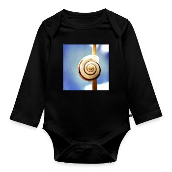 Snail-shell - Organic Longsleeve Baby Bodysuit - black - Front
