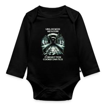 Region Unlocked: Forgotten Coordinates - Organic Longsleeve Baby Bodysuit - black - Front