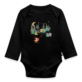 Magie hivernale de Noël - Body Bébé bio manches longues - noir - Devant