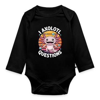 Axolotl Spruch Axolotls Lustiges Axolotl Geschenk - Baby Bio-Langarm-Body - Schwarz - Vorne