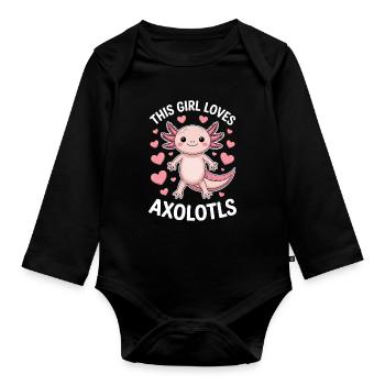 Axolotl Saying Axolotls Funny Axolotl Gift - Organic Longsleeve Baby Bodysuit - black - Front