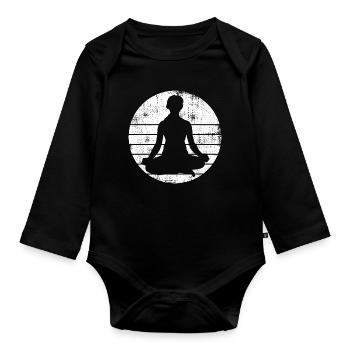 Croquis de yogi - Body Bébé bio manches longues - noir - Devant