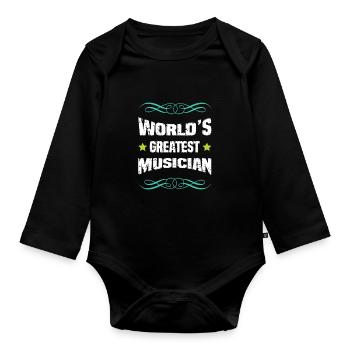 Weltbester Musiker  - Baby Bio-Langarm-Body - Schwarz - Vorne