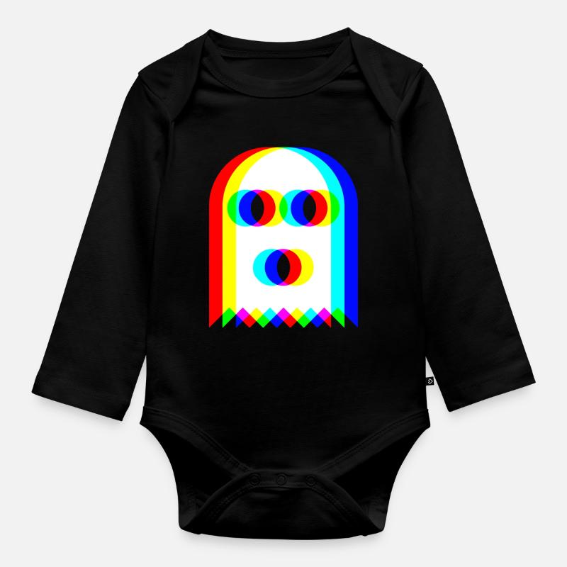 👻 Fantôme RVB - Body Bébé bio manches longues - noir