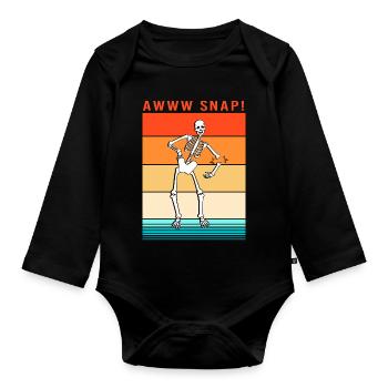Arm Fracture Halloween Skeleton Bone Bone Fracture - Organic Longsleeve Baby Bodysuit - black - Front