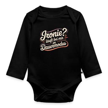 Ironie? Fonctionne en mode continu pour moi - Body Bébé bio manches longues - noir - Devant