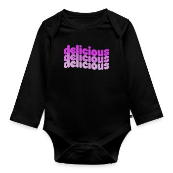 Délicieux motif de dégradé typo - Body Bébé bio manches longues - noir - Devant
