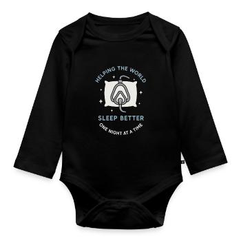 Schlaftechnologe Polysomnographic Tech Rpsgt - Baby Bio-Langarm-Body - Schwarz - Vorne