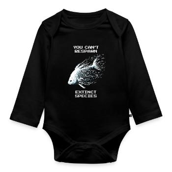 Pas de réapparition pour les espèces disparues | Conservation des espèces - Body Bébé bio manches longues - noir - Devant