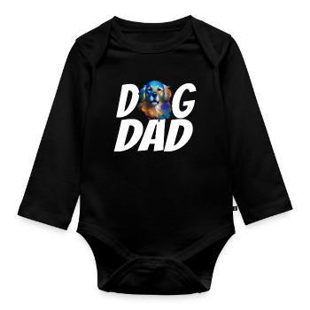 Golden Retriever Love Watercolor Art for Dog Dad - Organic Longsleeve Baby Bodysuit - black - Front
