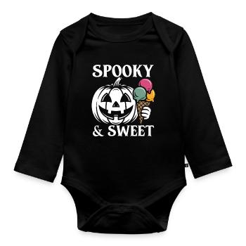 Spooky & Sweet Halloween Eis - Baby Bio-Langarm-Body - Schwarz - Vorne