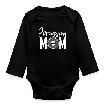 Percussion Maman Groupe Fête des Mères Cadeau Drumline Maman - Body Bébé bio manches longues - noir - Devant