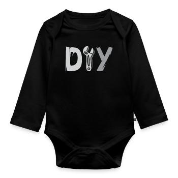 DIY Design – Tool Logo for DIY Hobbyists - Organic Longsleeve Baby Bodysuit - black - Front