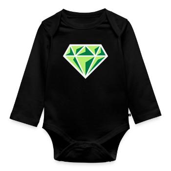 Diamant (pierre précieuse symbole brillant / NEG Gre 3C) - Body Bébé bio manches longues - noir - Devant