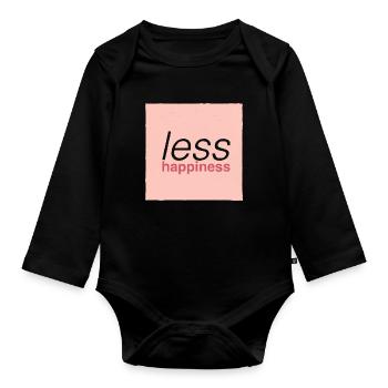 Less happiness  - Body Bébé bio manches longues - noir - Devant