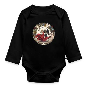 Red dance with time and death - Organic Longsleeve Baby Bodysuit - black - Front