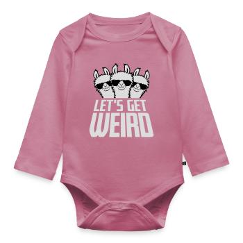 Let's Get Weird 3 Lama Freunde Team Sonnenbrille - Baby Bio-Langarm-Body - Mauve - Vorne