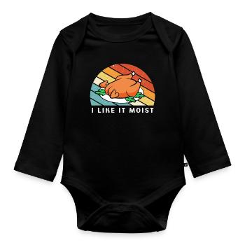 Papa Großvater Opa Thanksgiving Vater - Baby Bio-Langarm-Body - Schwarz - Vorne
