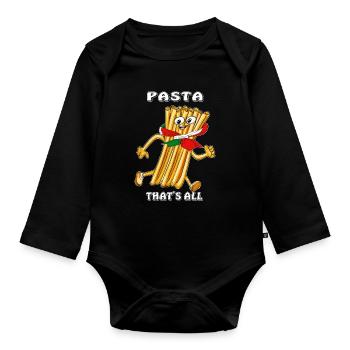 PASTA THAT'S ALL - Baby Bio-Langarm-Body - Schwarz - Vorne