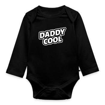 Papa Cool Papa Papa Fête des Pères - Body Bébé bio manches longues - noir - Devant