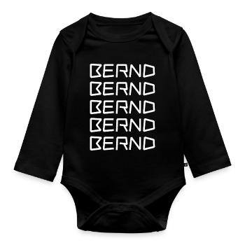 Bachelor Bernd - Organic Longsleeve Baby Bodysuit - black - Front
