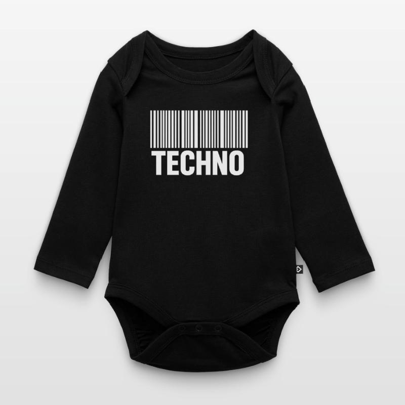 Modèle de code-barres techno Body Bébé bio manches longues