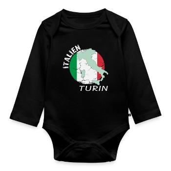 Turin - Baby Bio-Langarm-Body - Schwarz - Vorne
