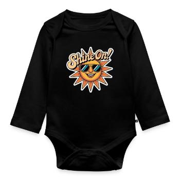 Shine On - Organic Longsleeve Baby Bodysuit - black - Front