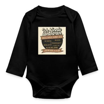 Je pourrais perdre du poids, mais ce serait injuste - Body Bébé bio manches longues - noir - Devant