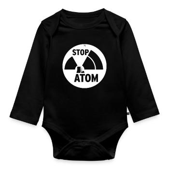 STOP ATOM - Body Bébé bio manches longues - noir - Devant