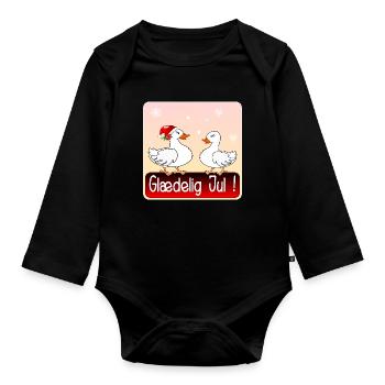Frohe Weihnachten Weihnachtsgans - Baby Bio-Langarm-Body - Schwarz - Vorne