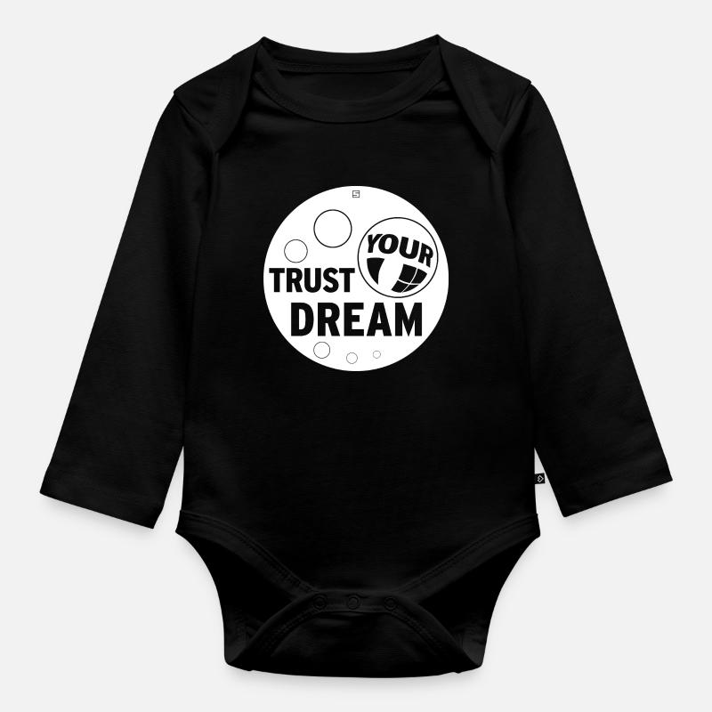 TRUST YOUR DREAM - Baby Bio-Langarm-Body - Schwarz