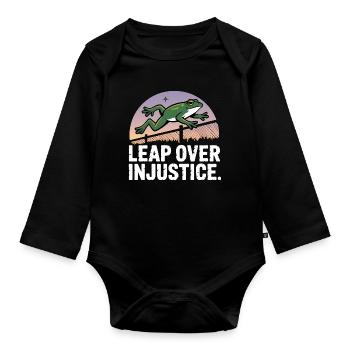 Leap over Justice - T-Shirt Grenouille USA - Body Bébé bio manches longues - noir - Devant