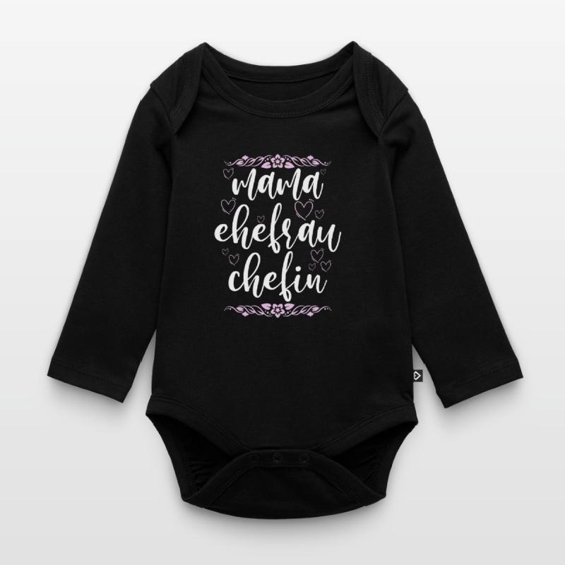 Mama Ehefrau Chefin Muttertag Mutter Baby Bio-Langarm-Body