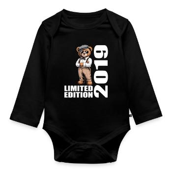 2019 Édition Limitée Ours Anniversaire 2019 - Body Bébé bio manches longues - noir - Devant