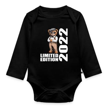 2022 Limited Edition Bär Geburtstag 2022 - Baby Bio-Langarm-Body - Schwarz - Vorne