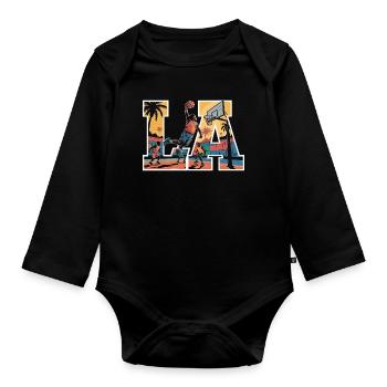 Streetball LA – Urban Basketball Design Sunset - Organic Longsleeve Baby Bodysuit - black - Front