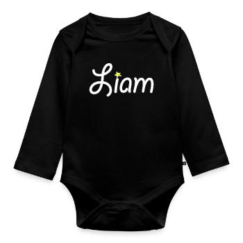 Liam - Body Bébé bio manches longues - noir - Devant