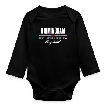 Birmingham - Body Bébé bio manches longues - noir - Devant