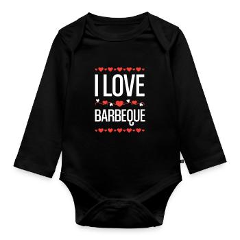 I Love Barbeque - Organic Longsleeve Baby Bodysuit - black - Front