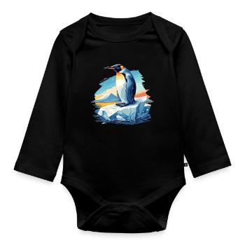 Pinguine Pinguin - Baby Bio-Langarm-Body - Schwarz - Vorne