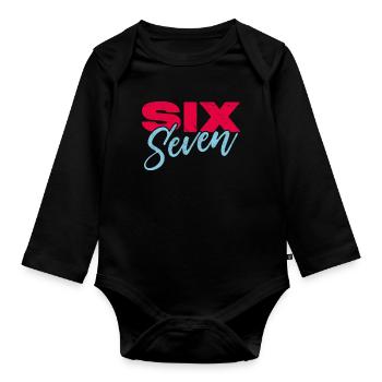Six seven - Organic Longsleeve Baby Bodysuit - black - Front