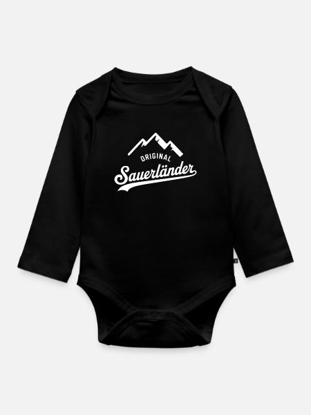Sauerländer T-Shirt – Stolz, Humor & Heimatliebe - Baby Bio-Langarm-Body - Schwarz