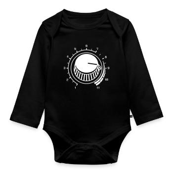 Volume, Turn It Up, Volume, Music, Party, DJ Sound - Organic Longsleeve Baby Bodysuit - black - Front