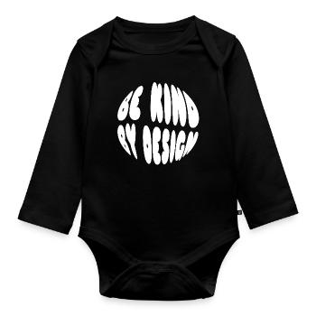 Be kind by design - Organic Longsleeve Baby Bodysuit - black - Front