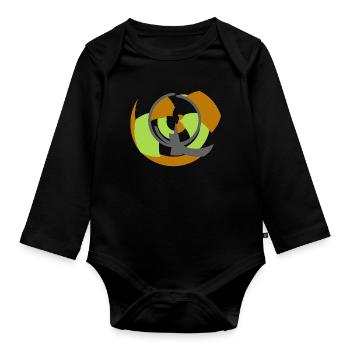 Spiral Orbit Abstract Geometry - Organic Longsleeve Baby Bodysuit - black - Front