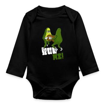 Avocado Hug - Organic Longsleeve Baby Bodysuit - black - Front