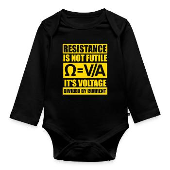 Physics Physicist Physics Student Physics Teacher - Organic Longsleeve Baby Bodysuit - black - Front